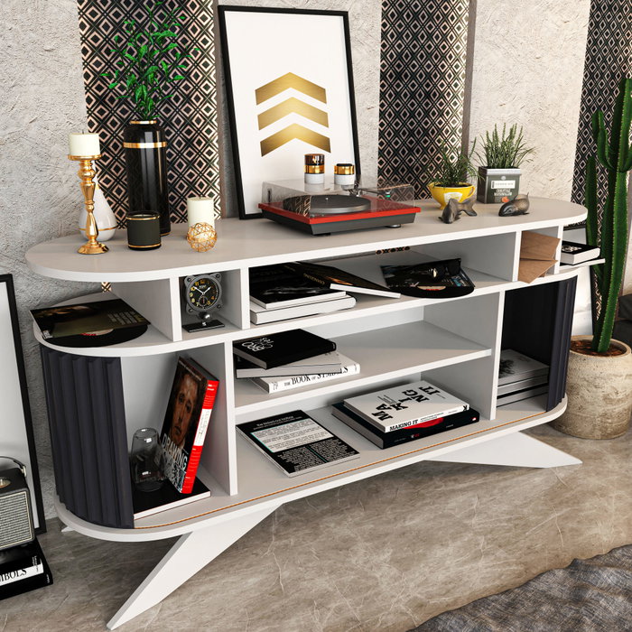 Hanah Home Aparador Moderno Blanco y Antracita
